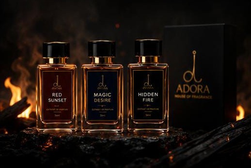 Adora Fragrances — Red Sunset, Magic Desire and Hidden Fire extrait de parfum